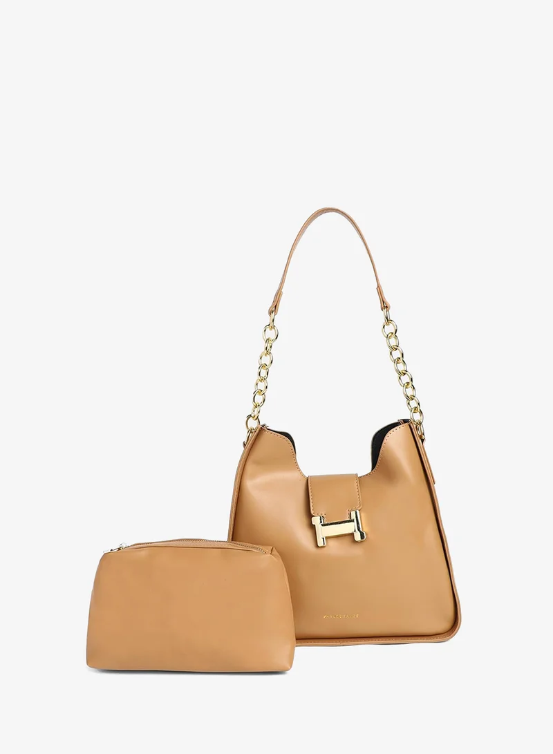 Haute Sauce  Women's The Monogram Shoulder Bag - Camel Brown for Women | Best Price UAE