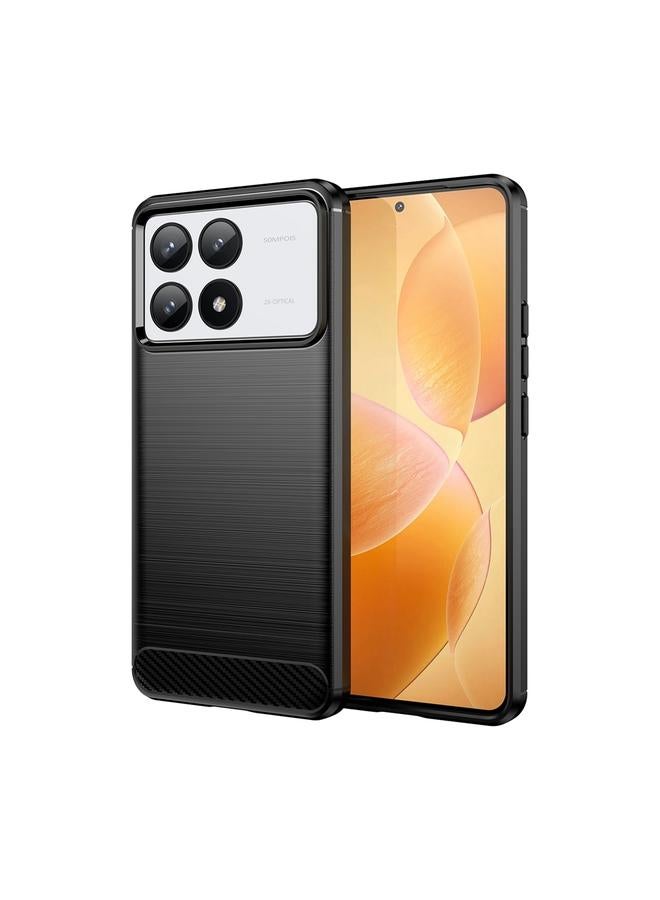 The Bros Case For Xiaomi Redmi K70 Brushed Texture Carbon Fiber TPU Phone Case