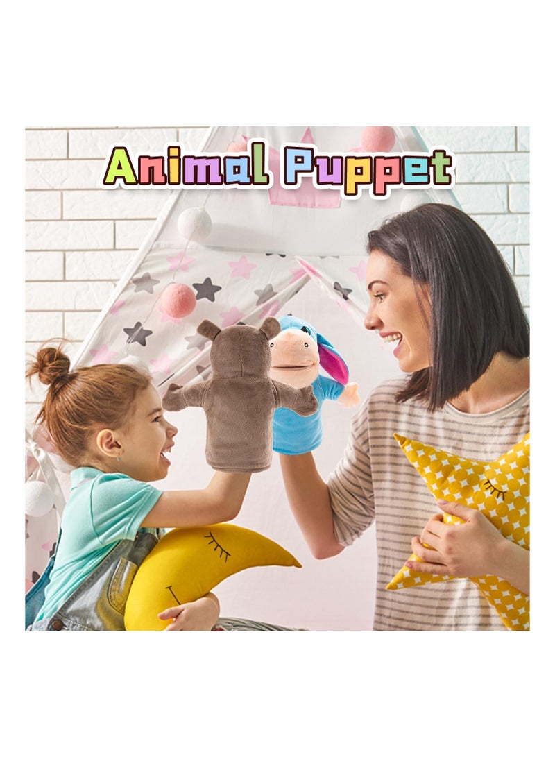 SOLARAE Animal Hand Puppets for Kids, 3 Pack 9.5 Inches Soft Plush Hand Puppets, Perfect for Storytelling, Teaching, Preschool, Role-Play Toy Puppets, Girls, Boys, Kids and Toddler, Educational Toys - Image 3