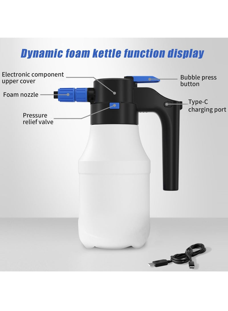 1.5L Electric Car Foam Sprayer, Pump Foam Sprayer with USB Rechargeable for Car Wash, Electric Sprayer for Home, Garden and Car - Image 3