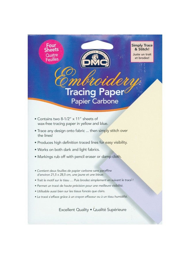 DMC U1541 Embroidery Tracing Paper Yellow/Blue 2 Pack