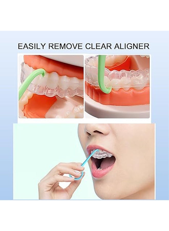 واي جيه أداة إزالة التقويم الشفاف 12 قطعة - أداة إزالة المثبت للتقويم غير المرئي - أدوات إزالة وتقويم الأسنان الشفاف وأدوات تنظيف الأسنان والعناية الفموية (6 ألوان) - Image 3