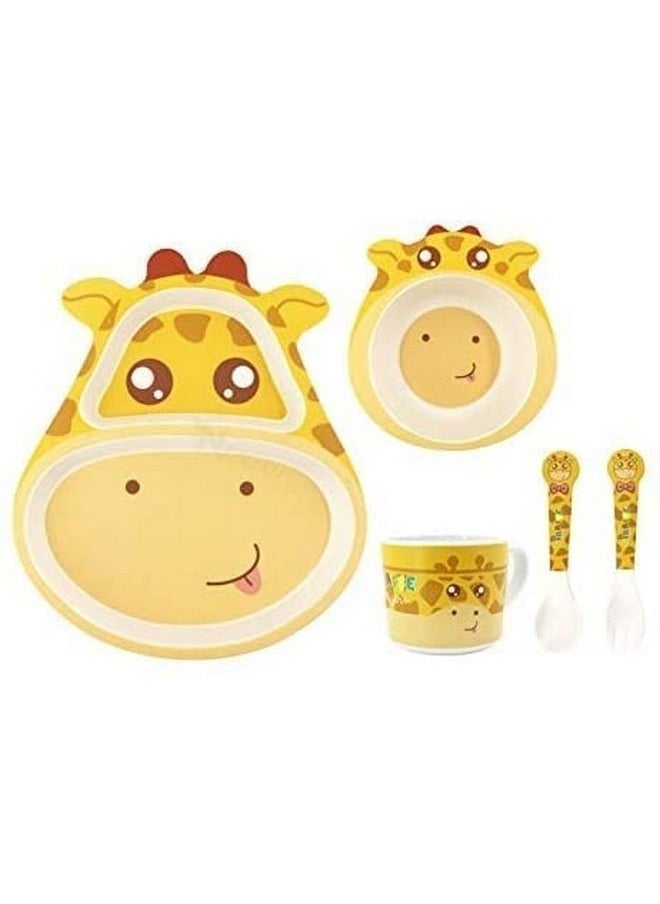 VBE - VBE® Animal Designs Shape Kids Bamboo Fiber Dog Animal Kids Design Plates and Cup Feeding Set Dog Design Dinner Set, Party Sets, Lunch Sets Fun Plate Sets. (MS-20) - Image 1