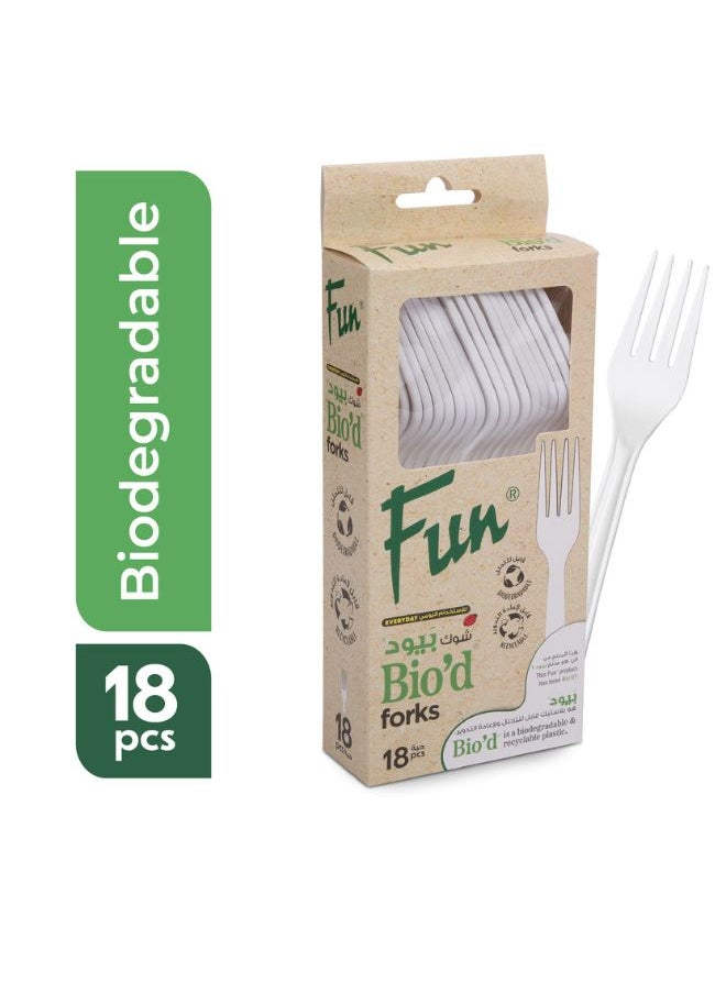 Fun Biodegradable Fork 18 Pcs  - Image 1