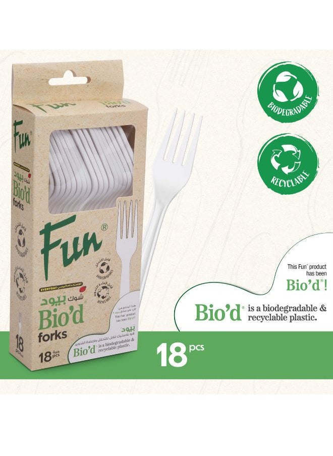 Fun Biodegradable Fork 18 Pcs  - Image 2