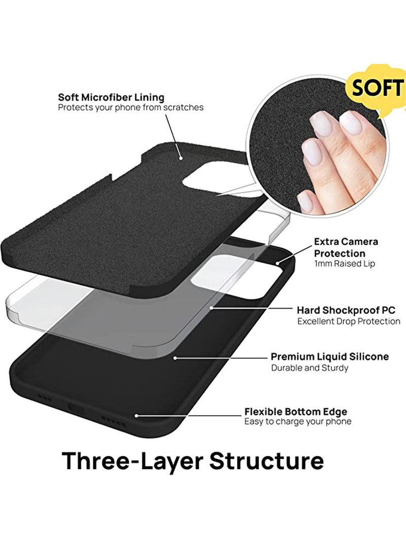 iPhone 14 Pro Case (6.1 inch), Liquid Silicone Slim Shockproof Bumper Protective Phone Cover with Anti-Scratch Soft Microfiber Lining for 14 Pro Accessories with Comfortable Touch Feeling  - Image 4