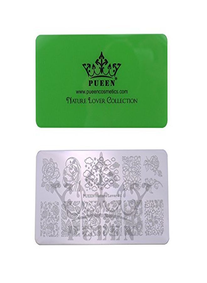 PUEEN Nail Art Stamping Plate - Nature Lover 01-125X65Mm Unique Nailart Polish Stamping Manicure Image Plates Accessories Kit-Bh000558  - Image 2