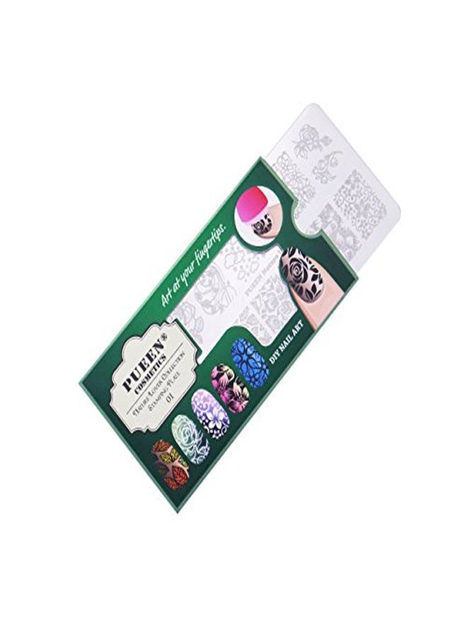 PUEEN Nail Art Stamping Plate - Nature Lover 01-125X65Mm Unique Nailart Polish Stamping Manicure Image Plates Accessories Kit-Bh000558  - Image 3