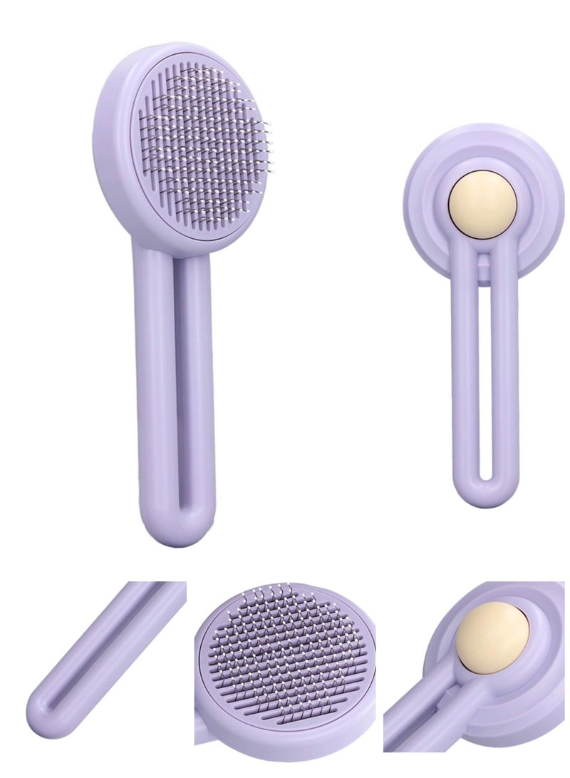 A.M Pet Hair Removal Comb Self-Cleaning Multi-Purpose Pet Hair Brush Rounded Head for Dog Cat Hair Removal - Image 1