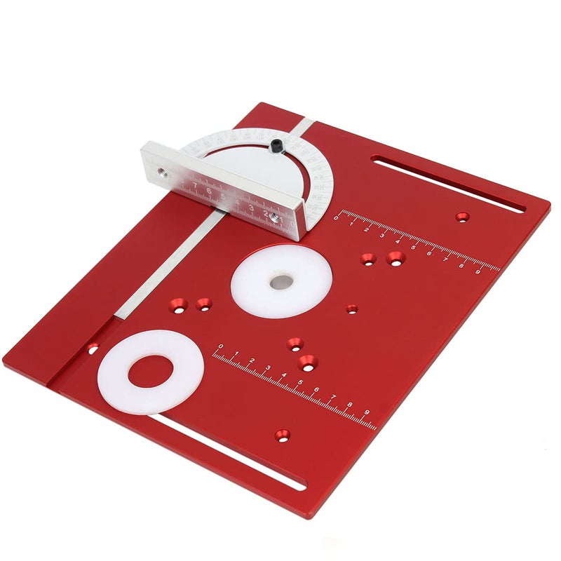 KETIPED Aluminium Router Table Insert Plate,Woodworking Benches Router Flip Plate W/Miter Gauge Guide Aluminium Fence Sliding Brackets,Multifunctional Trimming Engraving Table,MG-054RD - Image 3