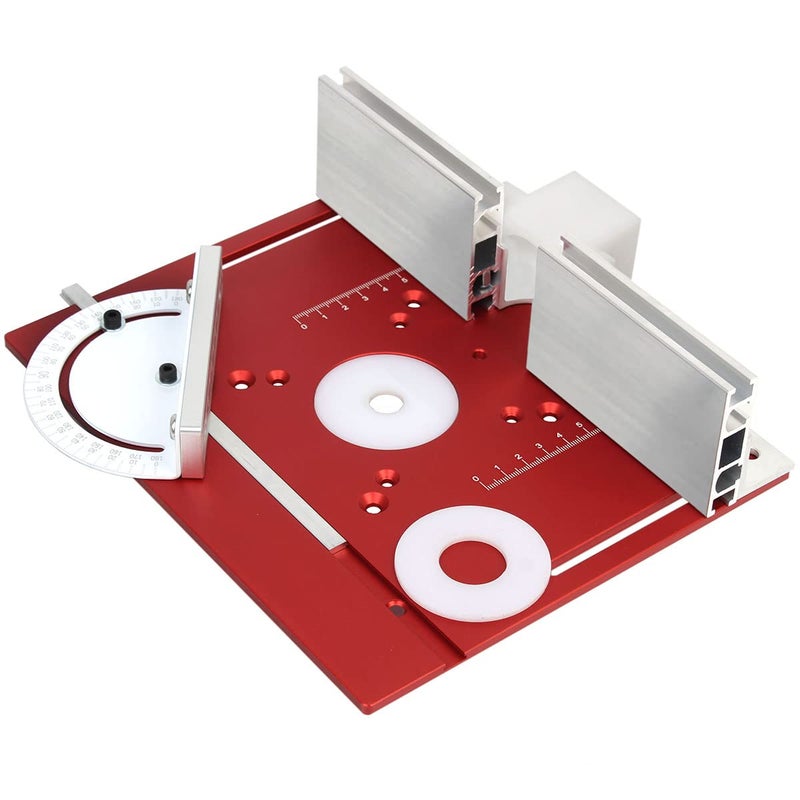 KETIPED Aluminium Router Table Insert Plate,Woodworking Benches Router Flip Plate W/Miter Gauge Guide Aluminium Fence Sliding Brackets,Multifunctional Trimming Engraving Table,MG-054RD - Image 1