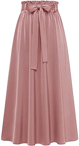 JANAK Women Midi Satin Fabric Skirt 574 (Peach) - Image 4