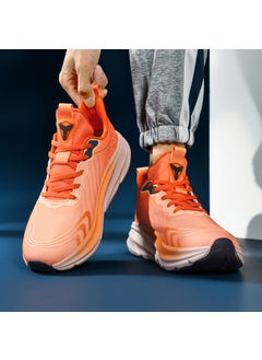 Generic Unisex Casual Lightweight Sports Shoes Couple Air Cushion Running Shoes Mens Slip-On Athletic Sneakers High Flexibility Net Fab A58-1 bright orange 