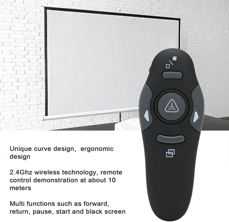 Sanpyl Wireless Presenter Remote Control, Ergonomic 2.4GHz Presenter Presenter Clicker Handle with Wireless Receiver, for iOS for Linux, - Image 2