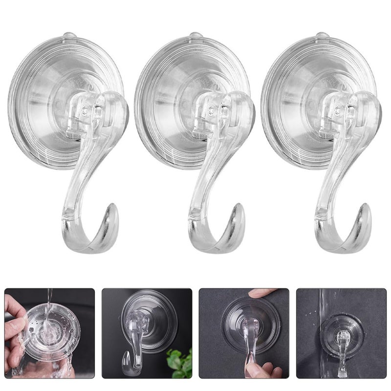 3Pcs Heavy Duty Suction Cup Hooks for Bathroom Shower Towel Hanging and Storage Organization - Image 5