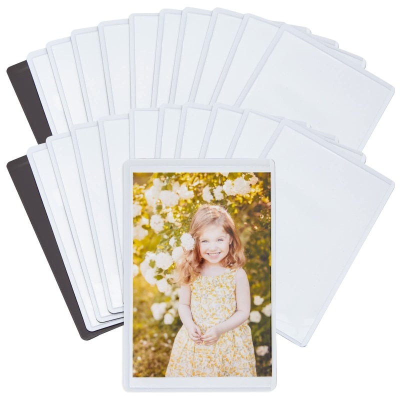 Juvale Juvale 24Pack 2x3 Magnetic Picture Frames for Refrigerator Locker Office Classroom Wallet Size Photo Pocket Sleeves for Arts and Crafts Projects Holds 2x3 Photos  - Image 1