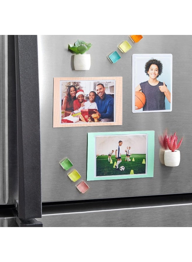 Juvale Juvale 24Pack 2x3 Magnetic Picture Frames for Refrigerator Locker Office Classroom Wallet Size Photo Pocket Sleeves for Arts and Crafts Projects Holds 2x3 Photos  - Image 3