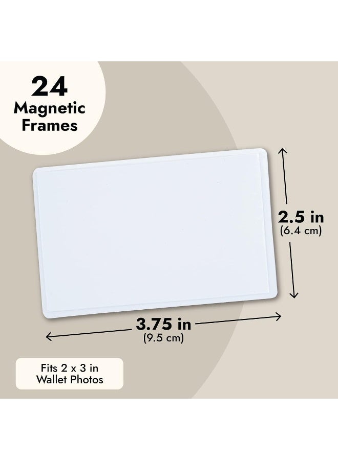 Juvale Juvale 24Pack 2x3 Magnetic Picture Frames for Refrigerator Locker Office Classroom Wallet Size Photo Pocket Sleeves for Arts and Crafts Projects Holds 2x3 Photos  - Image 4