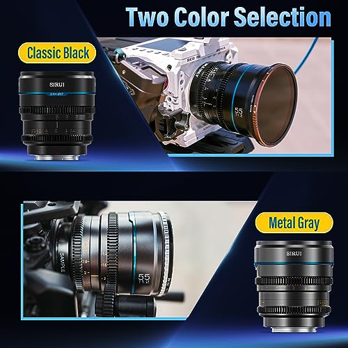 SIRUI Night Walker S35 Manual Focus Cine Lens Set, 24mm, 35mm, 55mm, T1.2 Large Aperture RF Mount Lens for RED Komodo, R7, R10, C70, R50 (MS-3SRB, Black) - Image 4