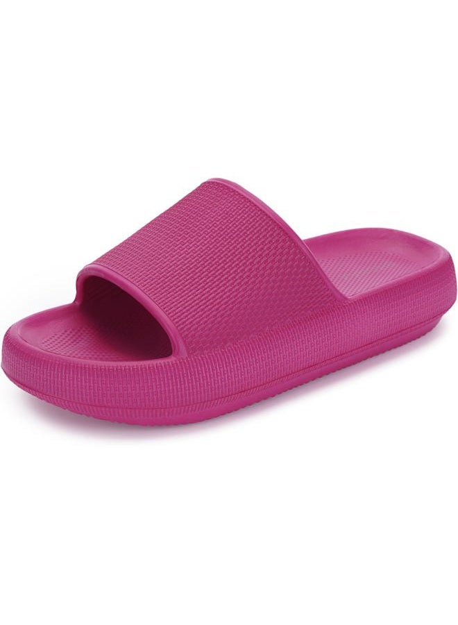 BRONAX Pillow Slippers for Women and Men | Shower Bathroom Sandals | Extremely Comfy | Non-Slip & Cushioned Thick Sole, Rose Red, 6-7 Women/4.5-5.5 Men - Image 1