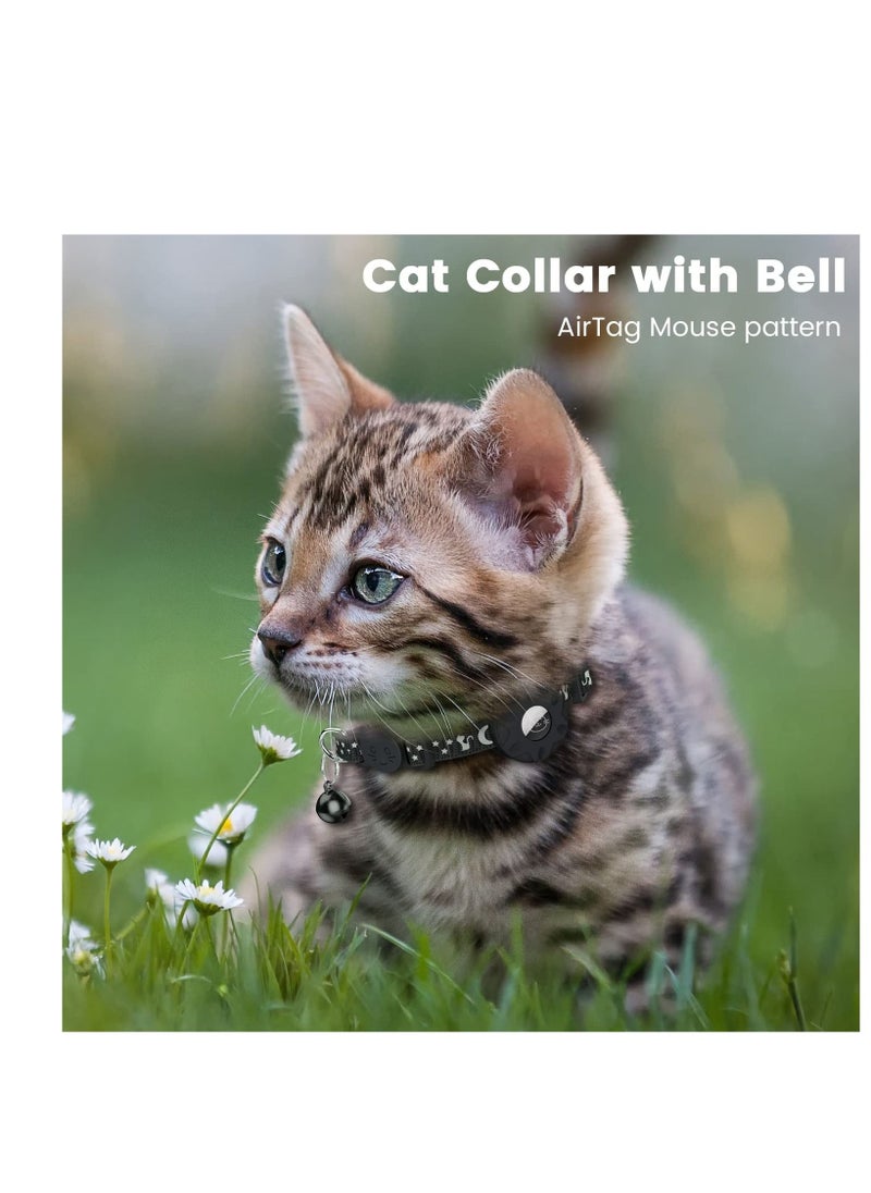 Y&D - Cat Collar for Airtag, Refective with Safety Buckle and Waterproof Air Tag Holder in 3/8" Width, Compatible Apple Airtag Dog Kitten Puppy - Image 1
