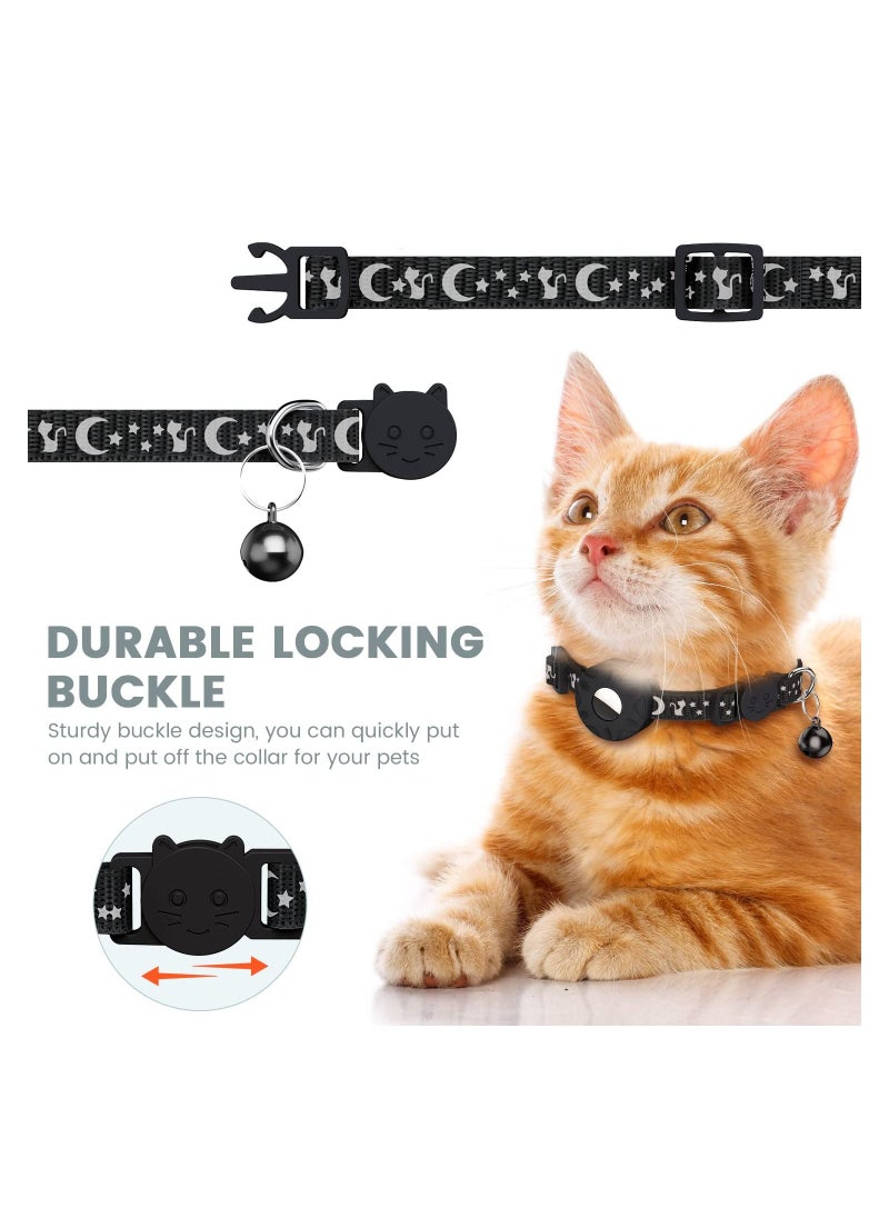 Y&D - Cat Collar for Airtag, Refective with Safety Buckle and Waterproof Air Tag Holder in 3/8" Width, Compatible Apple Airtag Dog Kitten Puppy - Image 1