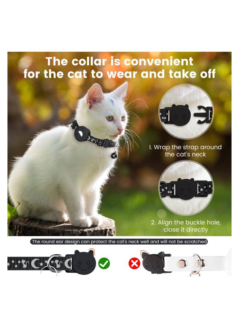Y&D - Cat Collar for Airtag, Refective with Safety Buckle and Waterproof Air Tag Holder in 3/8" Width, Compatible Apple Airtag Dog Kitten Puppy - Image 1