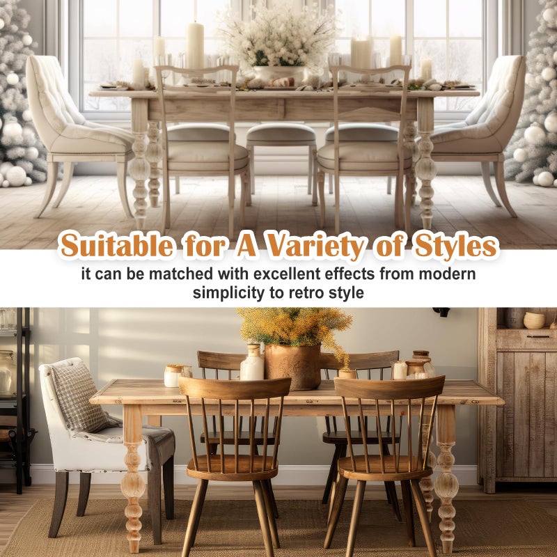 Threehoney 4 Pcs Farmhouse Table Legs, 29" x3.5'' Pine Dining Table Legs for Furniture Unfinished Wooden Furniture Dining Cottage Bench Coffee for DIY(Raised Spherical) - Image 5