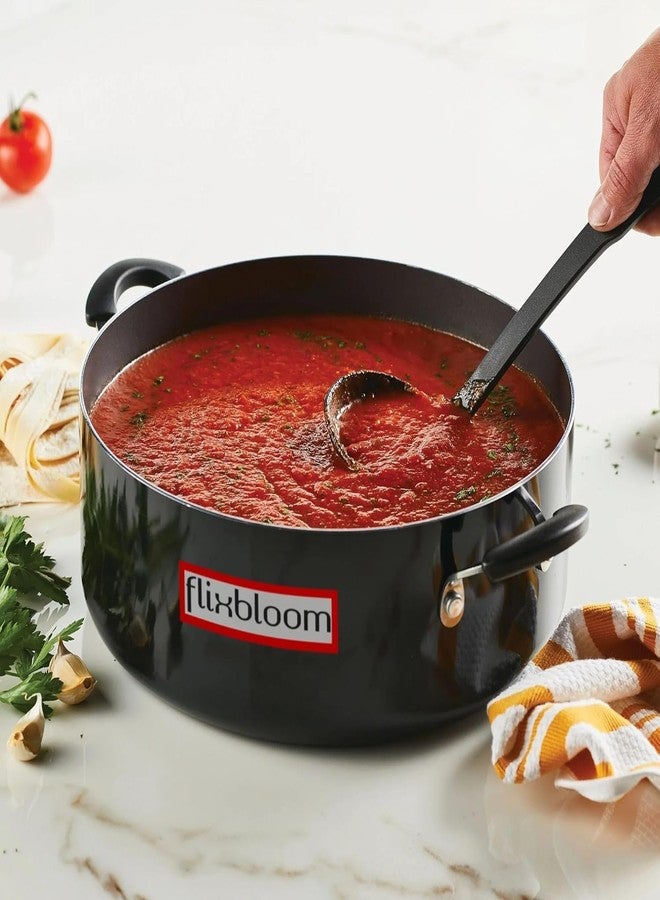 Flixbloom Plus Black Hard Anodised Deep Utensil Kitchen Cookware Sets with Stainless Steel Handi (Stock Pot/Casserole/Sauce Pot) (4 Litre) - Image 4