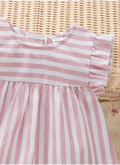 Shein SHEIN Baby Striped Ruffle Trim Peplum Top & Shorts  - Image 2