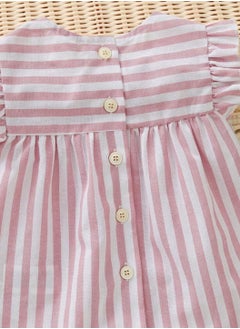 Shein SHEIN Baby Striped Ruffle Trim Peplum Top & Shorts  - Image 4