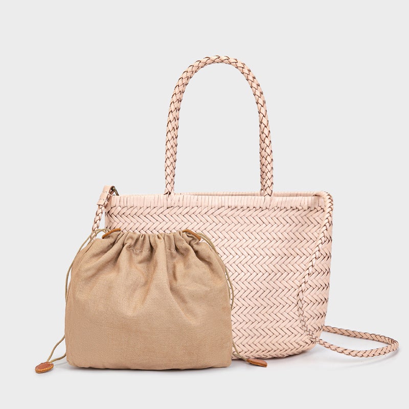 2025 Spring New Arrival Woven Bag Dragon French Vegetable Basket Bag Genuine Leather Crossbody Bag Women'S Ins Style - Image 4