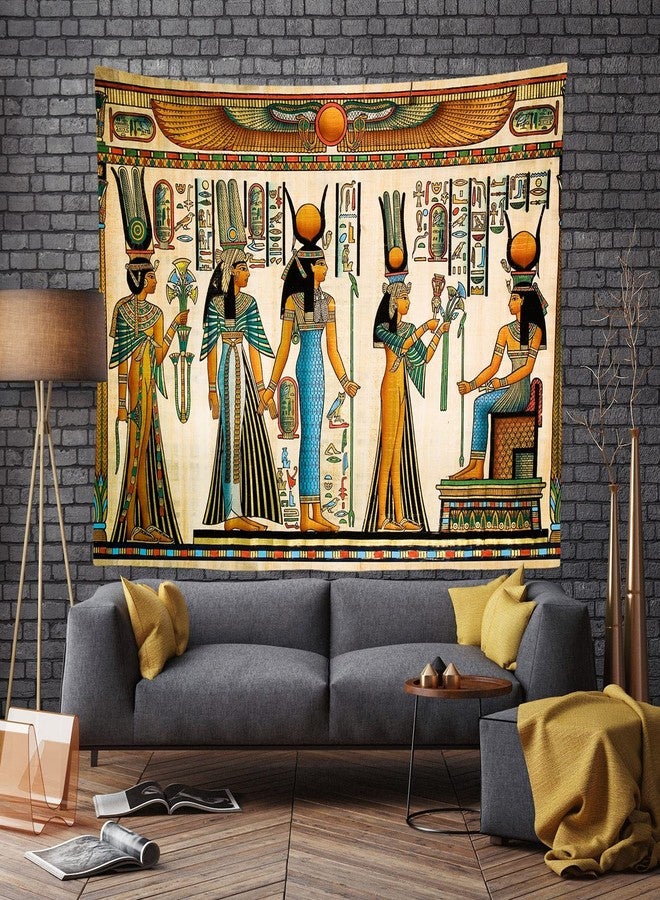 Loccor Egyptian Painting Tapestry Queen Nefertari Making an Offering to Isis Wall Tapestry Nefertalis Tomb Thebes Wall Hanging Gods of Ancient Egypt Mural for Bedroom Living Room Dorm Decor 80''x60'' - Image 3