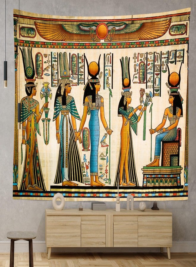 Loccor Egyptian Painting Tapestry Queen Nefertari Making an Offering to Isis Wall Tapestry Nefertalis Tomb Thebes Wall Hanging Gods of Ancient Egypt Mural for Bedroom Living Room Dorm Decor 80''x60'' - Image 2