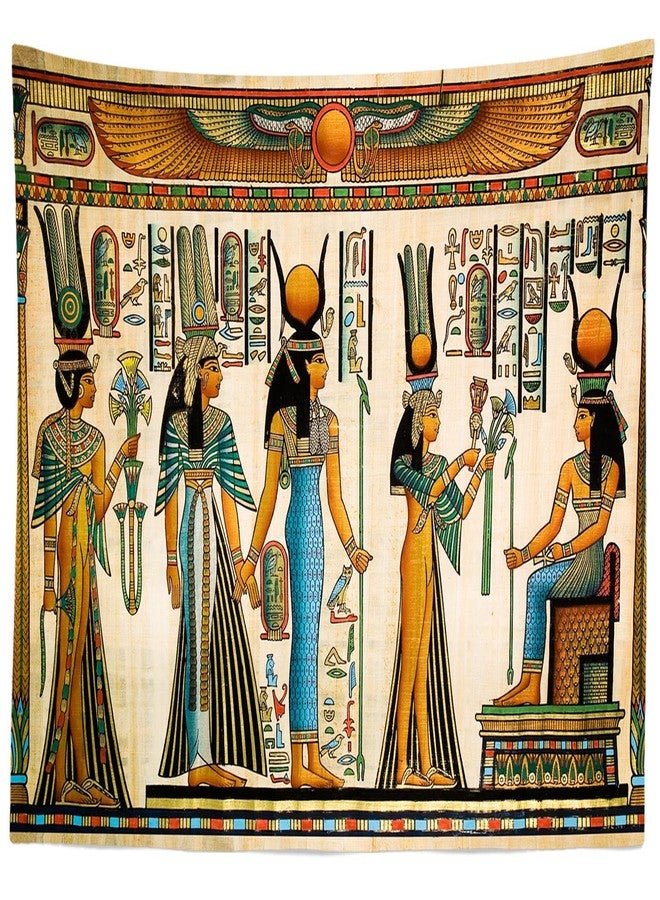 Loccor Egyptian Painting Tapestry Queen Nefertari Making an Offering to Isis Wall Tapestry Nefertalis Tomb Thebes Wall Hanging Gods of Ancient Egypt Mural for Bedroom Living Room Dorm Decor 80''x60'' - Image 5