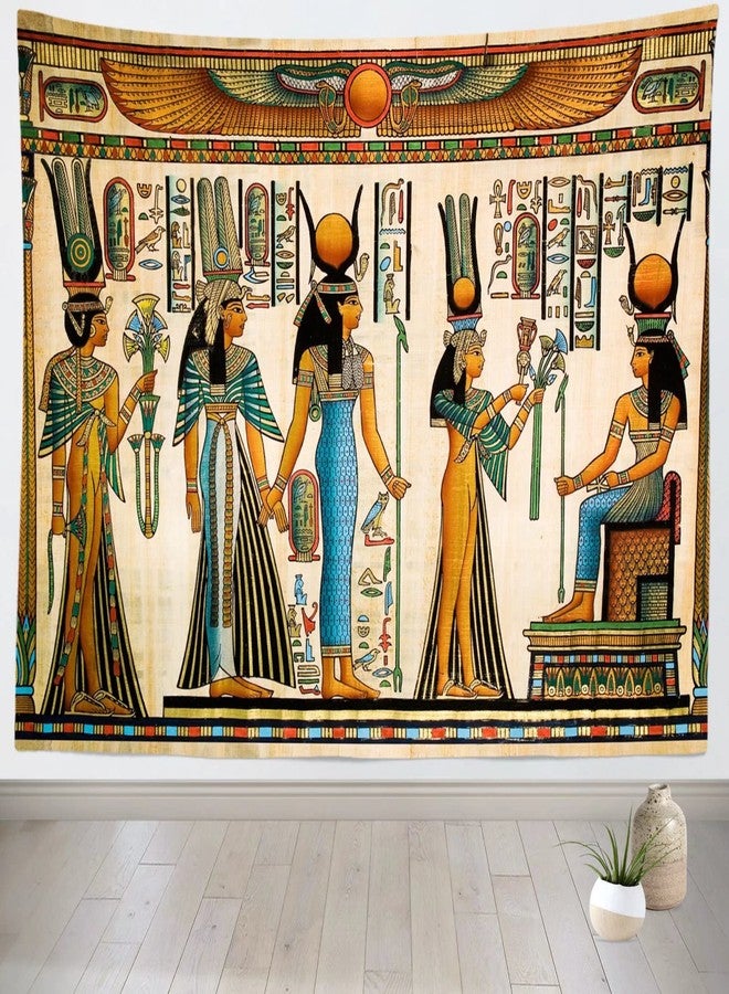 Loccor Egyptian Painting Tapestry Queen Nefertari Making an Offering to Isis Wall Tapestry Nefertalis Tomb Thebes Wall Hanging Gods of Ancient Egypt Mural for Bedroom Living Room Dorm Decor 80''x60'' - Image 1
