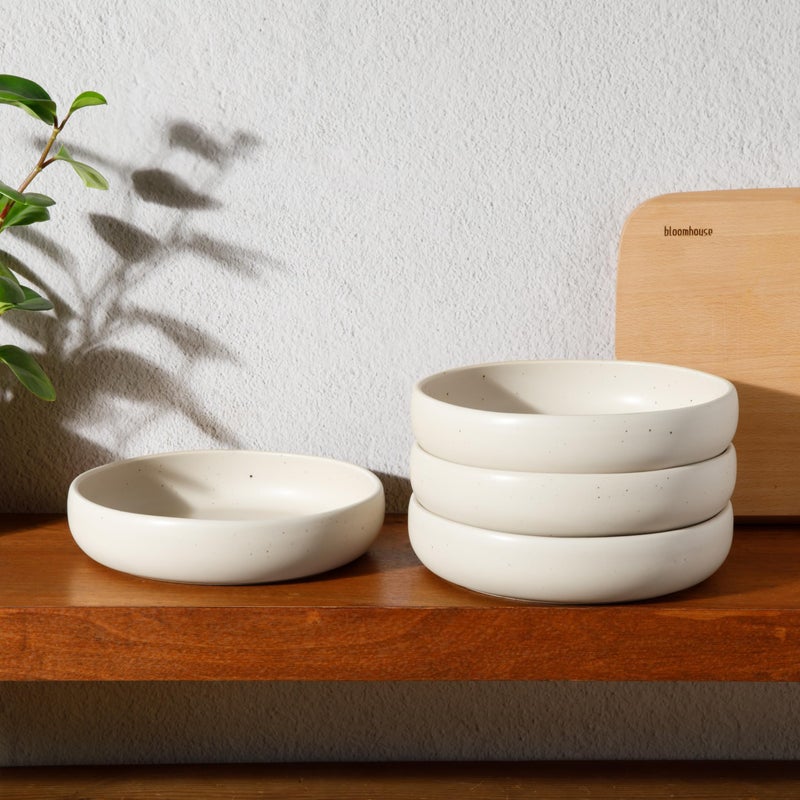 Bloomhouse - Two Time Oprah's Favorite Things Winner - Corsica Clay 4-Piece Meal and Pasta Bowl Set â€“ Sea Salt White Stoneware for Dinner, Serving & Everyday Use - Image 4