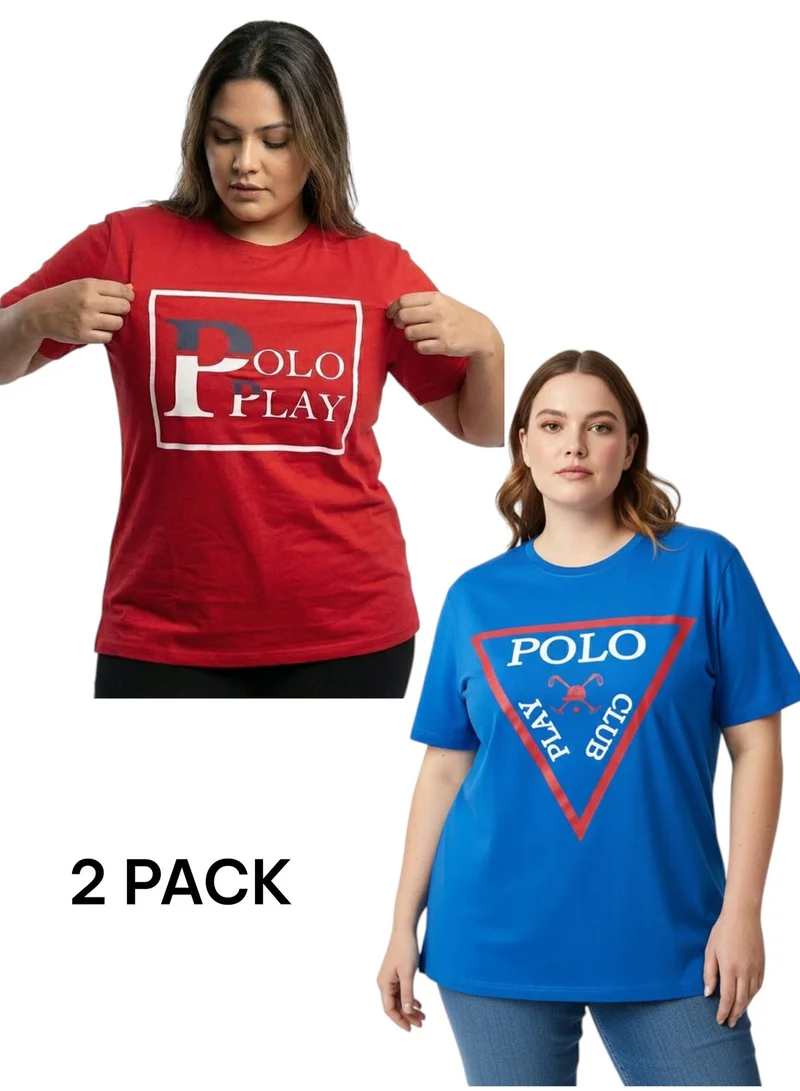بولو بلاي  Multipack Graphic Print T-Shirt for WOMEN