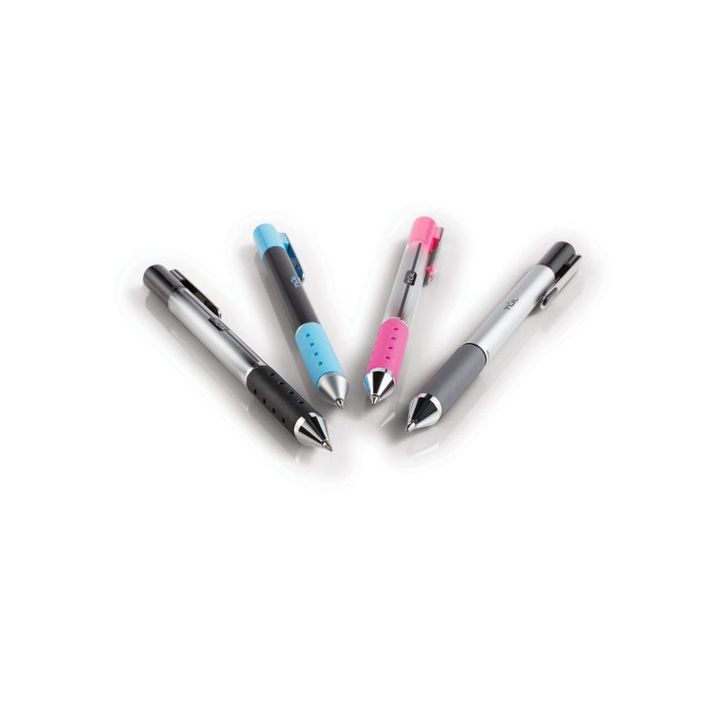 TUL Retractable Gel Pens, Fine Point, 0.5 mm, Gray Barrel, Black Ink, Pack Of 12 Pens - Image 2