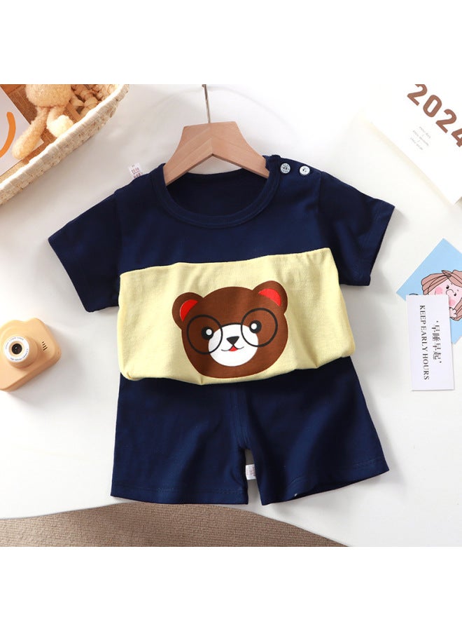 New Children's Wear Short-sleeved Suit Children's Short-sleeved Shorts Girls' Summer One-piece Boys' T-shirt Two-piece Baby Clothes