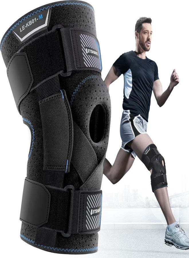 LETSHAKE Hinged Knee Brace for Men Women Adjustable Knee Support with Side Stabilizers for Knee Pain Relief, Meniscus Tear, Arthritis Pain and Support Plus Size ACL Knee Braces (Large) - Image 1