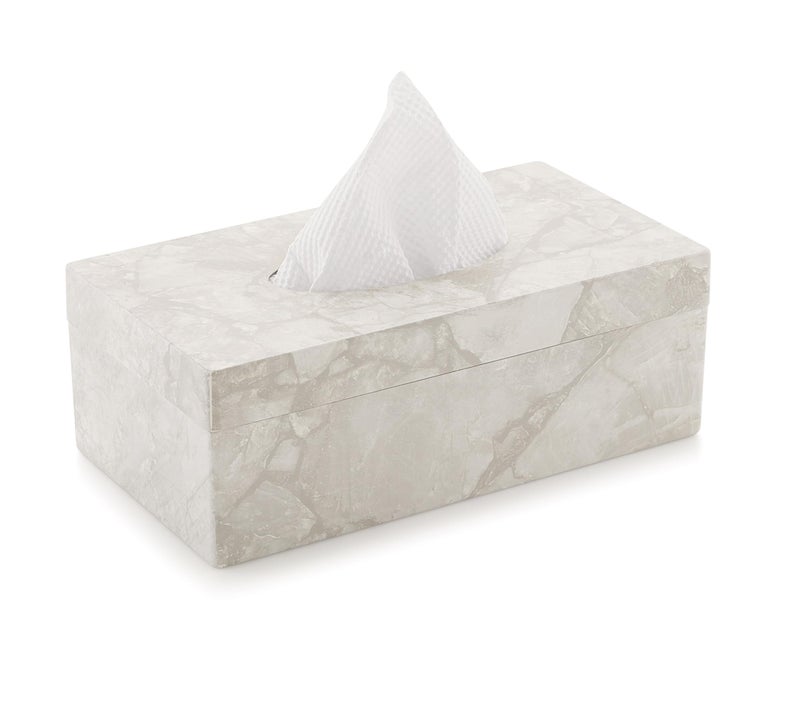 Nabhya Multi Function Tissue Storage Box with Rectangle Shape Plastic Tissue Box Holder | Paper Napkin Holder Case | Tissue Holder Dispenser Organizer for Car Decor Home Room Hotel (White) - Image 1