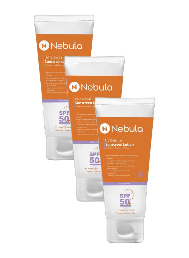 نيبولا يو في ديفيندر لوشن واقي من الشمس SPF 50+، 150 مل، عبوة مزدوجة (Bundle)