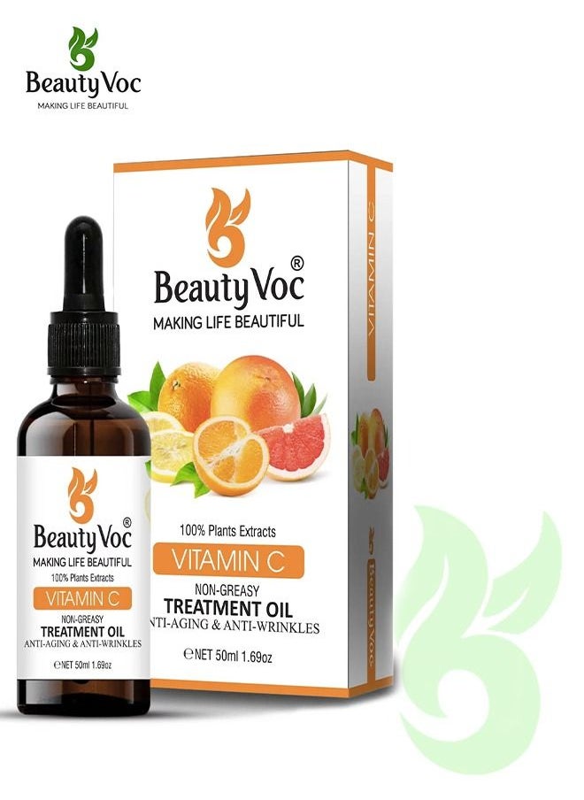 BEAUTY VOC Pure Vitamin C Oil Enriched with Potent Antioxidants for Rejuvenating, Brightening Glow, Even Skin Tone, and Fighting Aging 50ml  - Image 1