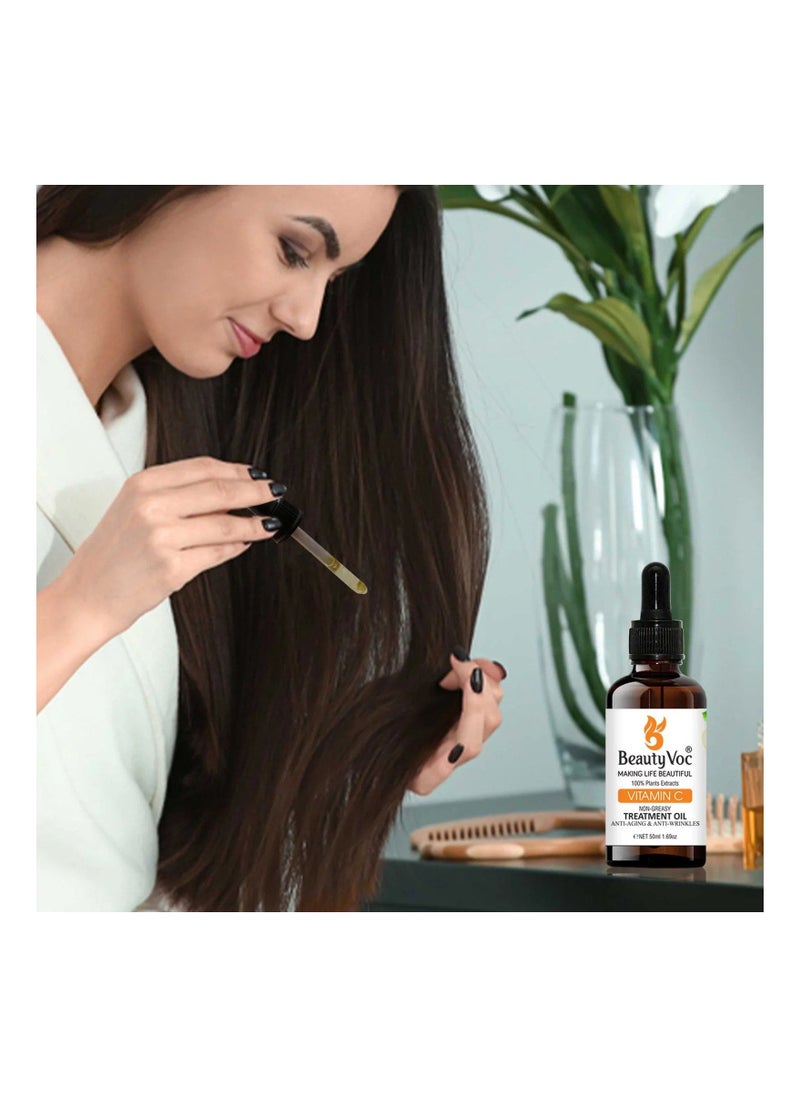 BEAUTY VOC Pure Vitamin C Oil Enriched with Potent Antioxidants for Rejuvenating, Brightening Glow, Even Skin Tone, and Fighting Aging 50ml  - Image 2