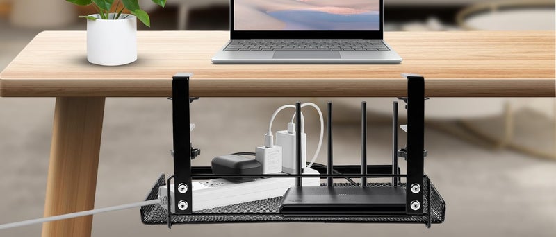 Azelf Under Desk Cable Management Tray Organizer for Wire Management Super Sturdy Desk Cable Rack Standing Desk Cable Management - Image 1