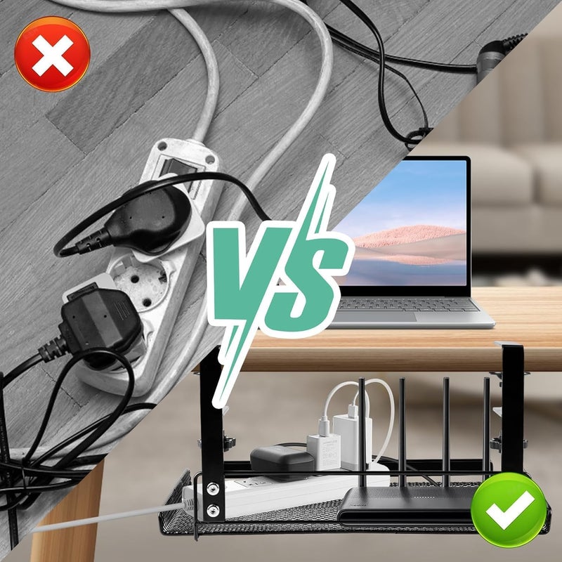Azelf Under Desk Cable Management Tray Organizer for Wire Management Super Sturdy Desk Cable Rack Standing Desk Cable Management - Image 2