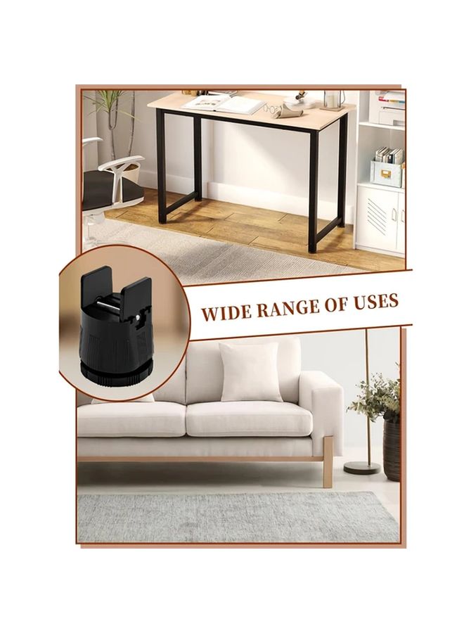 4 Pcs Black Heavy Duty Adjustable Bed Risers with Screw Clamp Non Slip Furniture Leg Risers for Beds Tables Chairs Sofas - Image 5