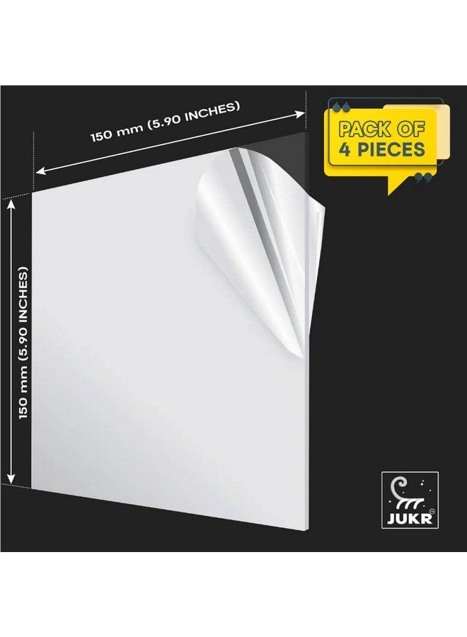 JUKR Transparent Acrylic Sheets 6 x 6 Inch (150 x 150 mm) 3 mm Thickness Laser Cut Square Plexiglass Clear Acrylic Sheet Board for Glass Art Painting, DIY Crafts Projects, Photo Frames (Pack of 4) - Image 5