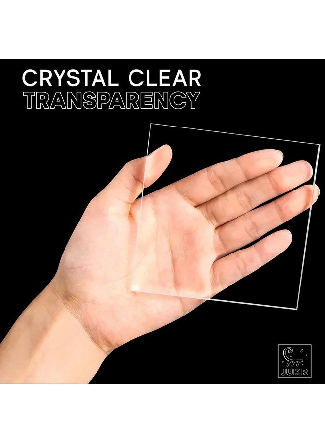 JUKR Transparent Acrylic Sheets 6 x 6 Inch (150 x 150 mm) 3 mm Thickness Laser Cut Square Plexiglass Clear Acrylic Sheet Board for Glass Art Painting, DIY Crafts Projects, Photo Frames (Pack of 4) - Image 4